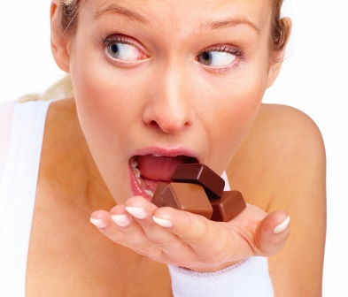 Ditch the Diet – It&#39;s <b>Time to Eat</b> Mindfully - lady-eating-chocolateweb