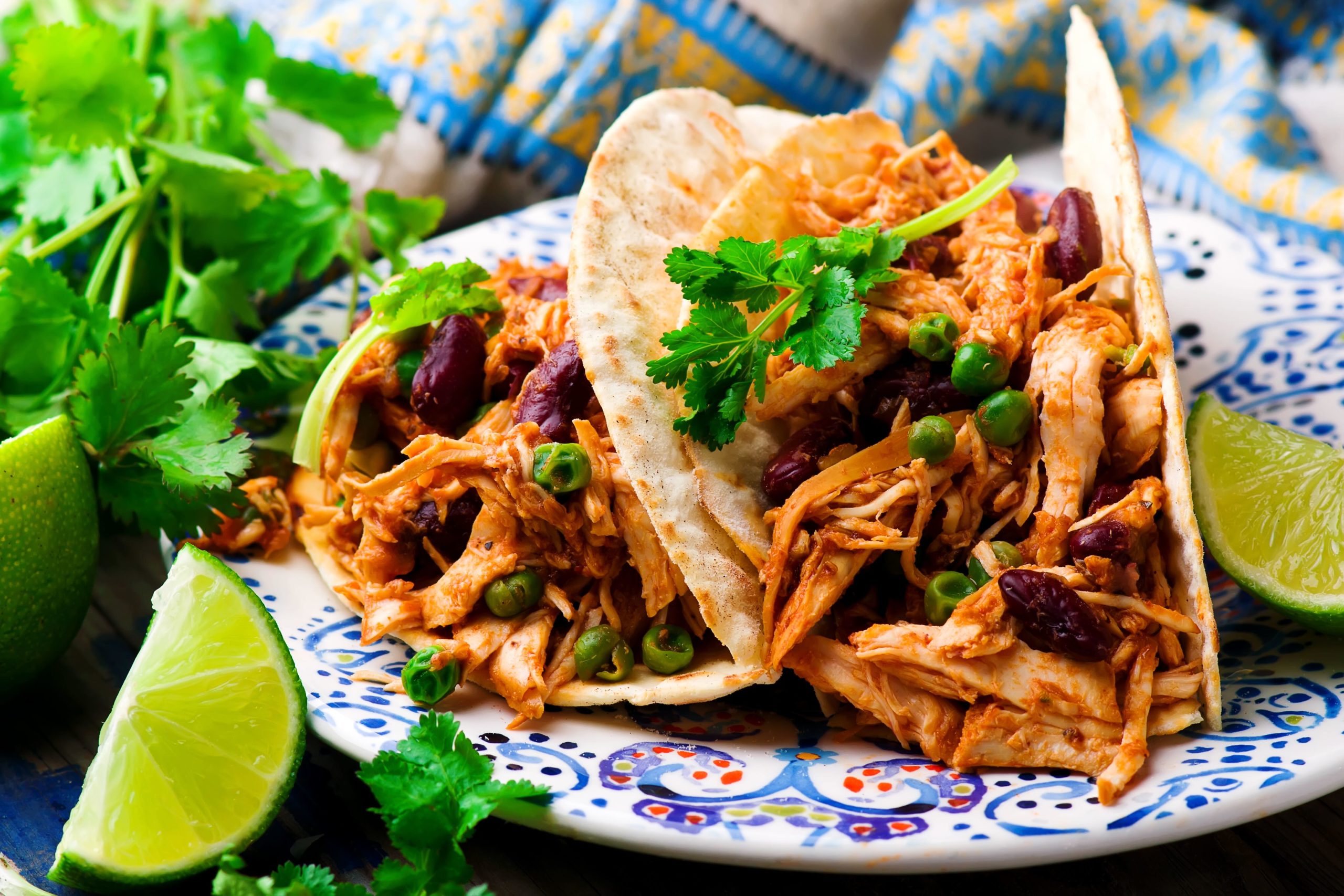 Slow Cooker Shredded Chicken Tex-Mex.selective focus